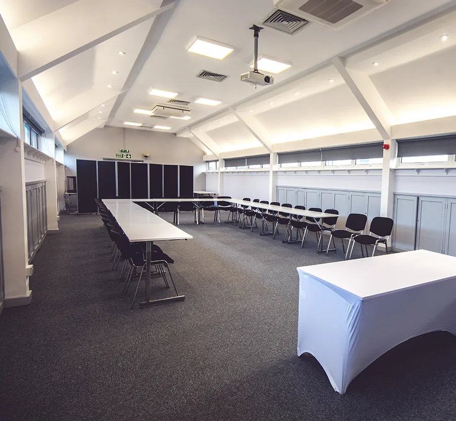Room ready for corporate hospitality meeting around the beautiful board table